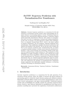 DyTTP: Trajectory Prediction with Normalization-Free Transformers