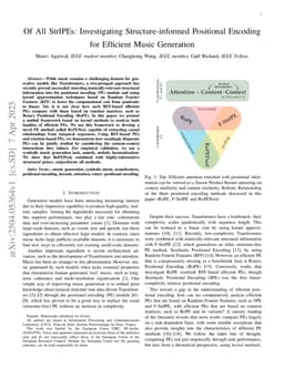 Of All StrIPEs: Investigating Structure-informed Positional Encoding for Efficient Music Generation