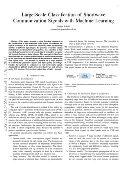 Large-Scale Classification of Shortwave Communication Signals with Machine Learning