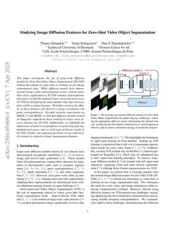Studying Image Diffusion Features for Zero-Shot Video Object Segmentation