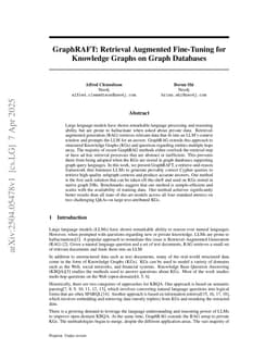 GraphRAFT: Retrieval Augmented Fine-Tuning for Knowledge Graphs on Graph Databases