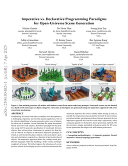 Imperative vs. Declarative Programming Paradigms for Open-Universe Scene Generation