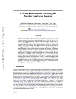 Efficient Reinforcement Finetuning via Adaptive Curriculum Learning