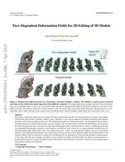 View-Dependent Deformation Fields for 2D Editing of 3D Models