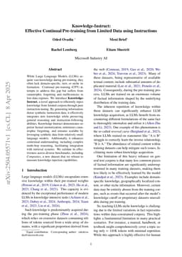 Knowledge-Instruct: Effective Continual Pre-training from Limited Data using Instructions