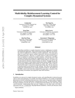 Multi-fidelity Reinforcement Learning Control for Complex Dynamical Systems