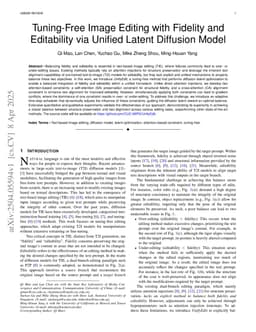 Tuning-Free Image Editing with Fidelity and Editability via Unified Latent Diffusion Model