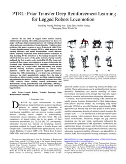 PTRL: Prior Transfer Deep Reinforcement Learning for Legged Robots Locomotion