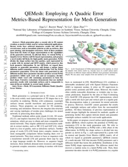 QEMesh: Employing A Quadric Error Metrics-Based Representation for Mesh Generation