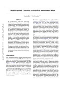 Temporal Dynamic Embedding for Irregularly Sampled Time Series