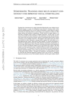 Storybooth: Training-free Multi-Subject Consistency for Improved Visual Storytelling