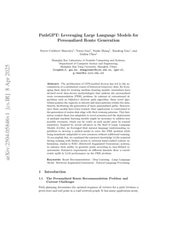 PathGPT: Leveraging Large Language Models for Personalized Route Generation