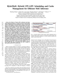 HybriMoE: Hybrid CPU-GPU Scheduling and Cache Management for Efficient MoE Inference