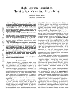 High-Resource Translation:Turning Abundance into Accessibility