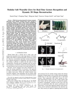 Modular Soft Wearable Glove for Real-Time Gesture Recognition and Dynamic 3D Shape Reconstruction