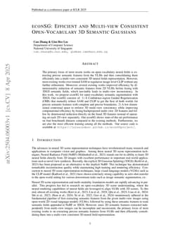 econSG: Efficient and Multi-view Consistent Open-Vocabulary 3D Semantic Gaussians