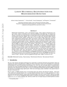 Latent Multimodal Reconstruction for Misinformation Detection