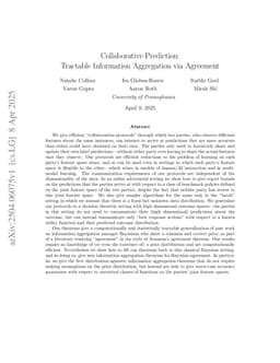 Collaborative Prediction: Tractable Information Aggregation via Agreement