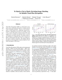 To Match or Not to Match: Revisiting Image Matching for Reliable Visual Place Recognition