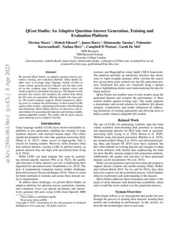 QGen Studio: An Adaptive Question-Answer Generation, Training and Evaluation Platform