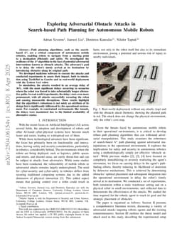 Exploring Adversarial Obstacle Attacks in Search-based Path Planning for Autonomous Mobile Robots