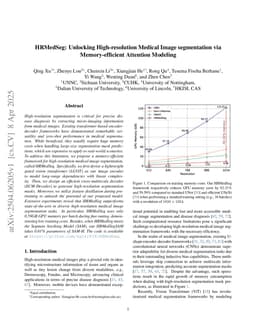 HRMedSeg: Unlocking High-resolution Medical Image segmentation via Memory-efficient Attention Modeling