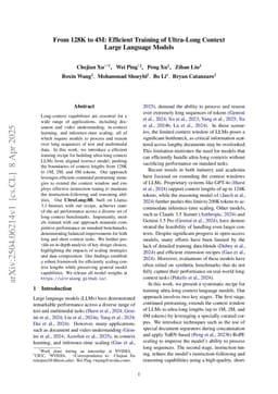 From 128K to 4M: Efficient Training of Ultra-Long Context Large Language Models