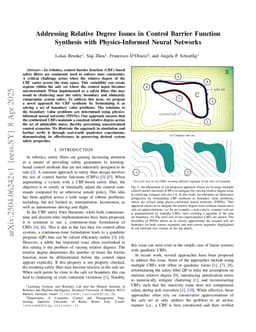 Addressing Relative Degree Issues in Control Barrier Function Synthesis with Physics-Informed Neural Networks