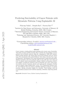 Predicting Survivability of Cancer Patients with Metastatic Patterns Using Explainable AI