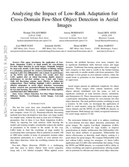 Analyzing the Impact of Low-Rank Adaptation for Cross-Domain Few-Shot Object Detection in Aerial Images