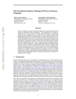 The Zero Body Problem: Probing LLM Use of Sensory Language