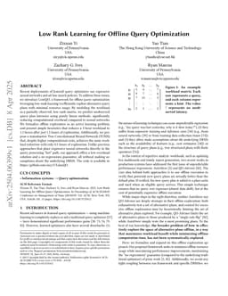 Low Rank Learning for Offline Query Optimization