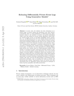 Releasing Differentially Private Event Logs Using Generative Models