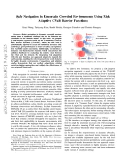 Safe Navigation in Uncertain Crowded Environments Using Risk Adaptive CVaR Barrier Functions