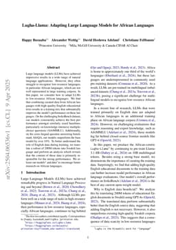 Lugha-Llama: Adapting Large Language Models for African Languages