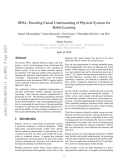 OPAL: Encoding Causal Understanding of Physical Systems for Robot Learning