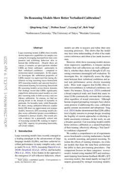 Do Reasoning Models Show Better Verbalized Calibration?