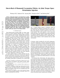 Sim-to-Real of Humanoid Locomotion Policies via Joint Torque Space Perturbation Injection