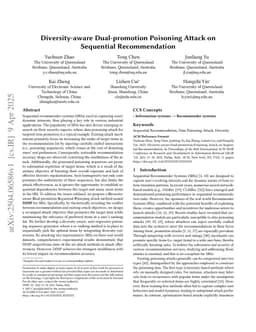 Diversity-aware Dual-promotion Poisoning Attack on Sequential Recommendation