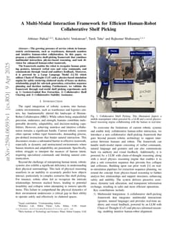 A Multi-Modal Interaction Framework for Efficient Human-Robot Collaborative Shelf Picking