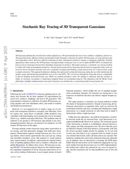 Stochastic Ray Tracing of 3D Transparent Gaussians