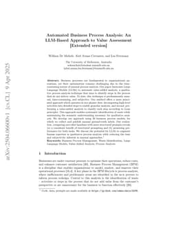 Automated Business Process Analysis: An LLM-Based Approach to Value Assessment