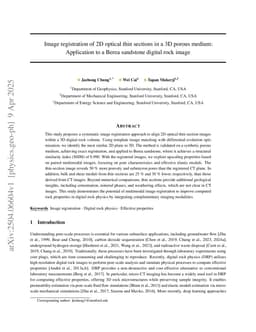 Image registration of 2D optical thin sections in a 3D porous medium: Application to a Berea sandstone digital rock image