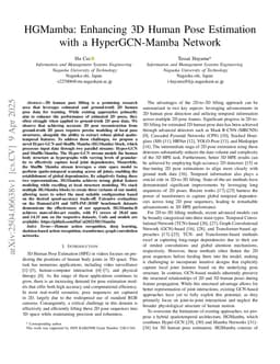 HGMamba: Enhancing 3D Human Pose Estimation with a HyperGCN-Mamba Network