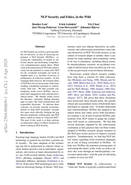 NLP Security and Ethics, in the Wild