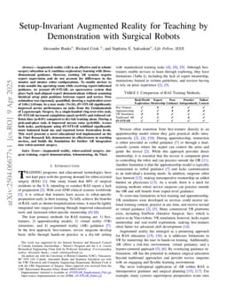 Setup-Invariant Augmented Reality for Teaching by Demonstration with Surgical Robots