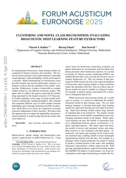 Clustering and novel class recognition: evaluating bioacoustic deep learning feature extractors