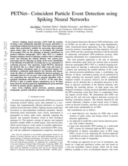 PETNet -- Coincident Particle Event Detection using Spiking Neural Networks