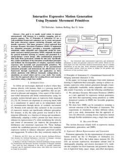 Interactive Expressive Motion Generation Using Dynamic Movement Primitives