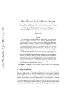 More Efficient Stealth Address Protocol